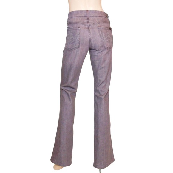 7 for All Mankind A-POCKET Flare Leg Jeans Denim Trousers Pants 29 Pur New - Picture 3 of 7